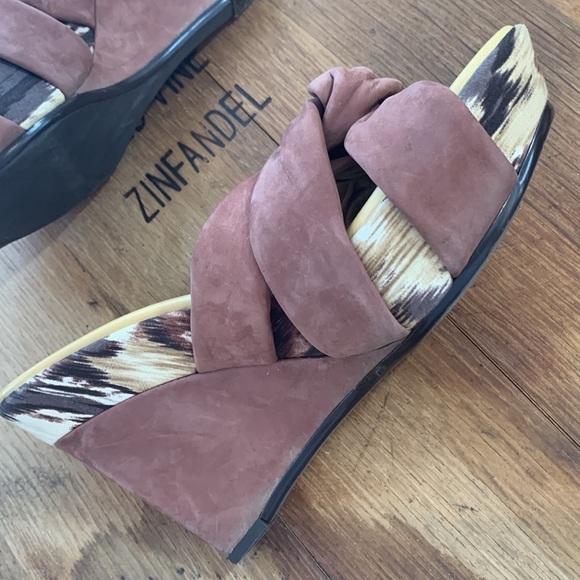 Via Spiga | Brown Suede Slip On Platform Heels 6.5 - Picture 14 of 17